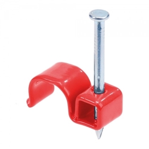 Flat Steel Cable Clip Red