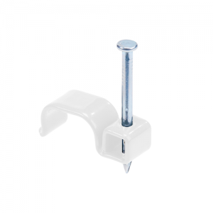 Flat Steel Cable Clip White
