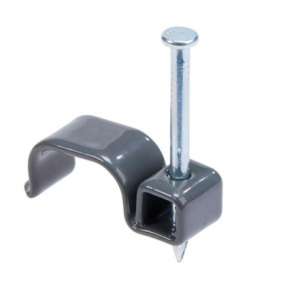 Flat Steel Cable Clip Gray